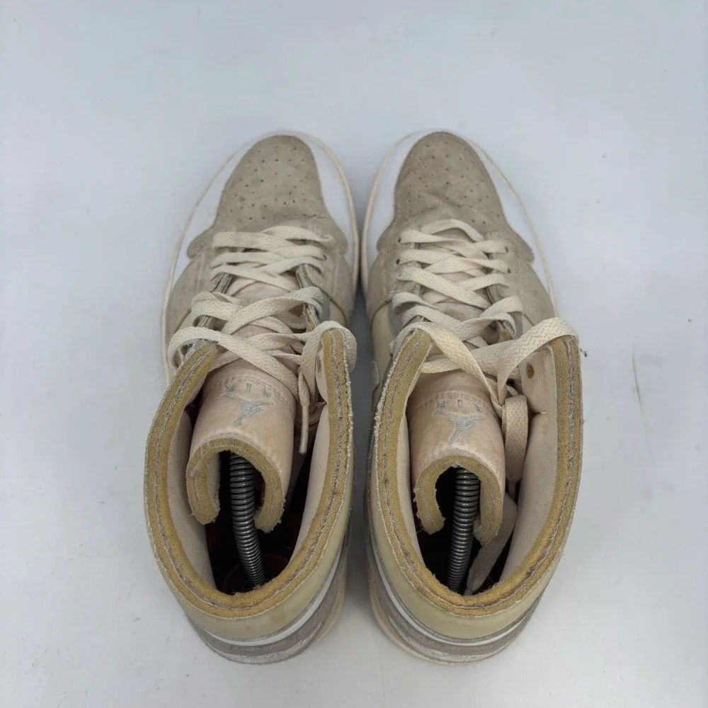 Air Jordan 1 Mid Shoes Mens 10.5 SE Craft White Sail Inside Out Lace Up